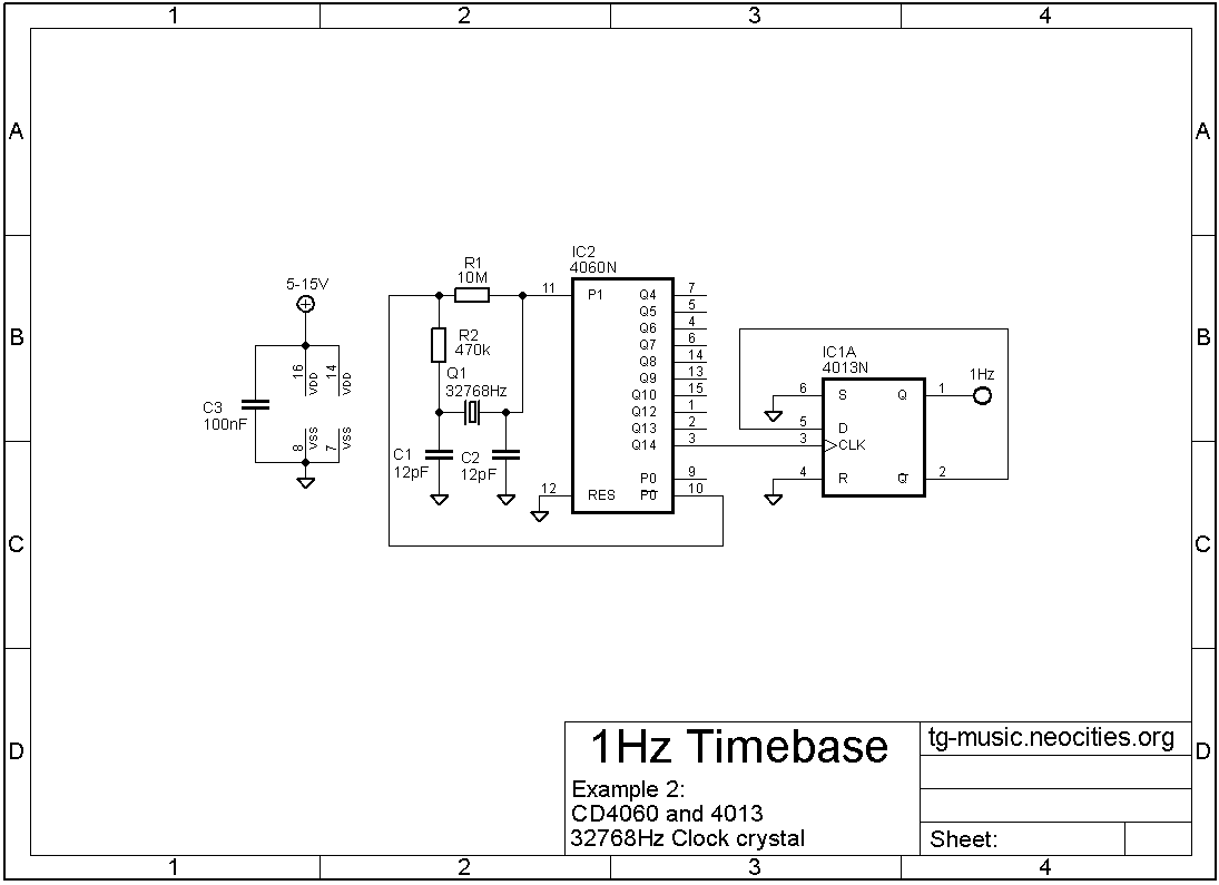 1Hz timebase with CD4060