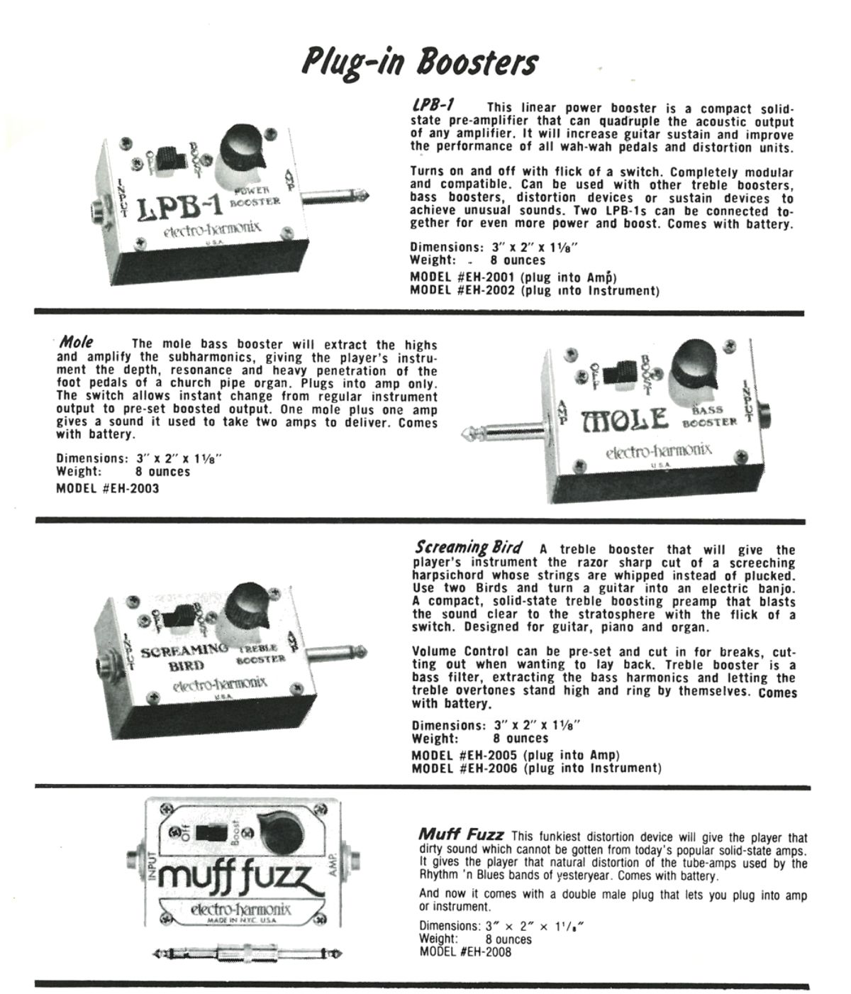 vintage electro harmonix lpb1 advertisement
