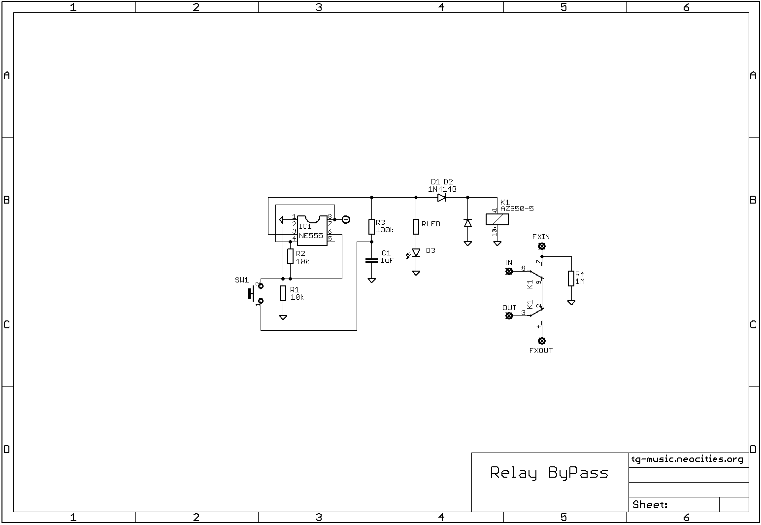ne555 latching relay bypass Schematic